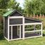 vidaXL Caseta para perros madera maciza de pino gris 143x60,5x109 cm, , large indicador imagen numero 2