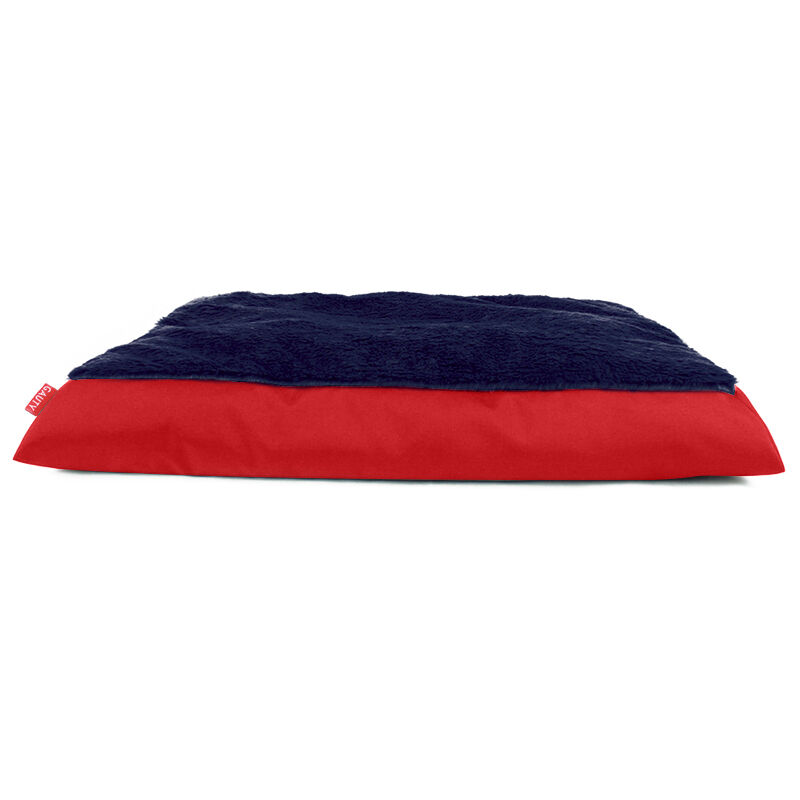 Gauty Cama Redonda para Perros y Gatos  Tela Impermeable y pelo - Rojo y azul oscuro, , large Imagen numero 1