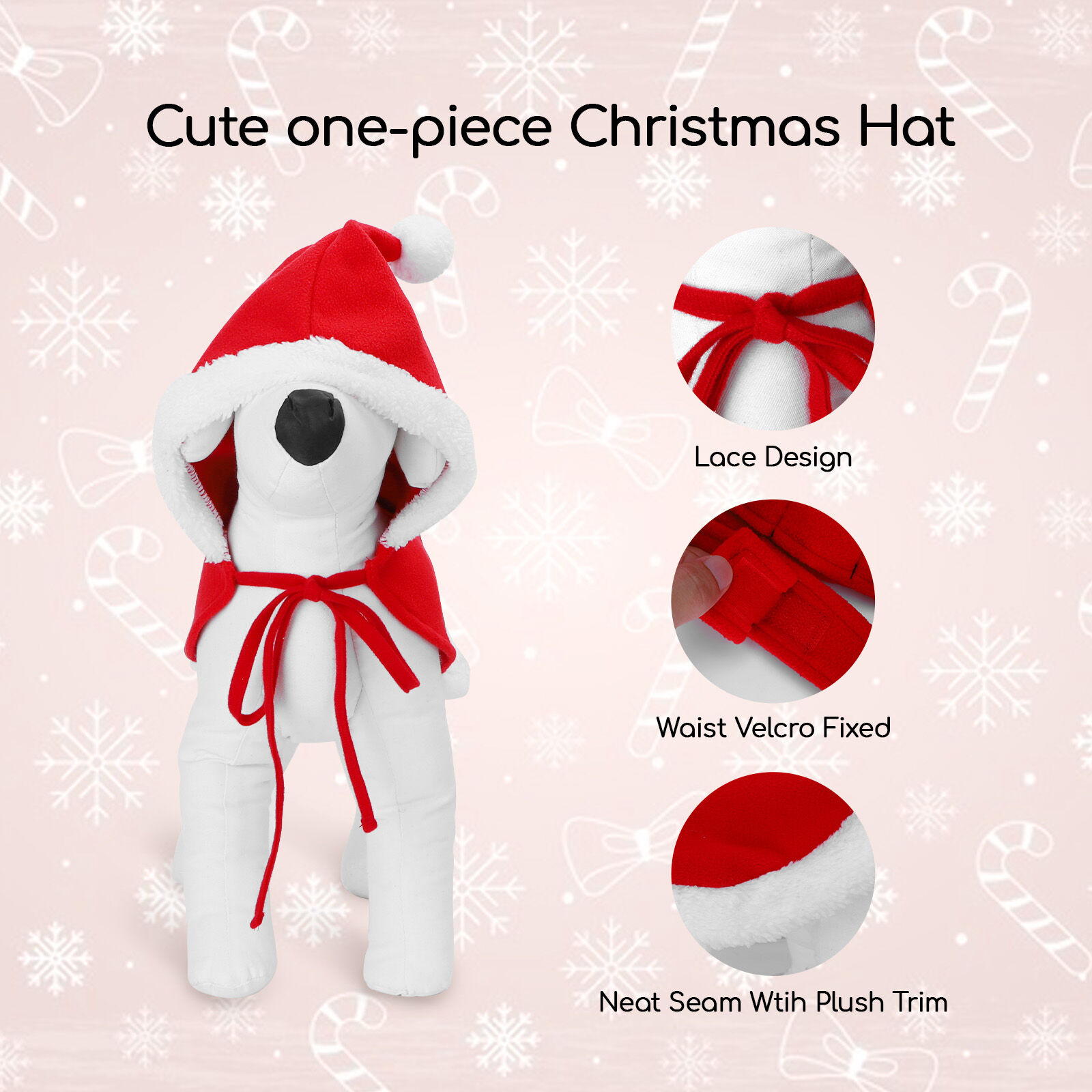 Nobleza Ropa de Navidad Papá Noel para perros pequeños y gatos thumbnail