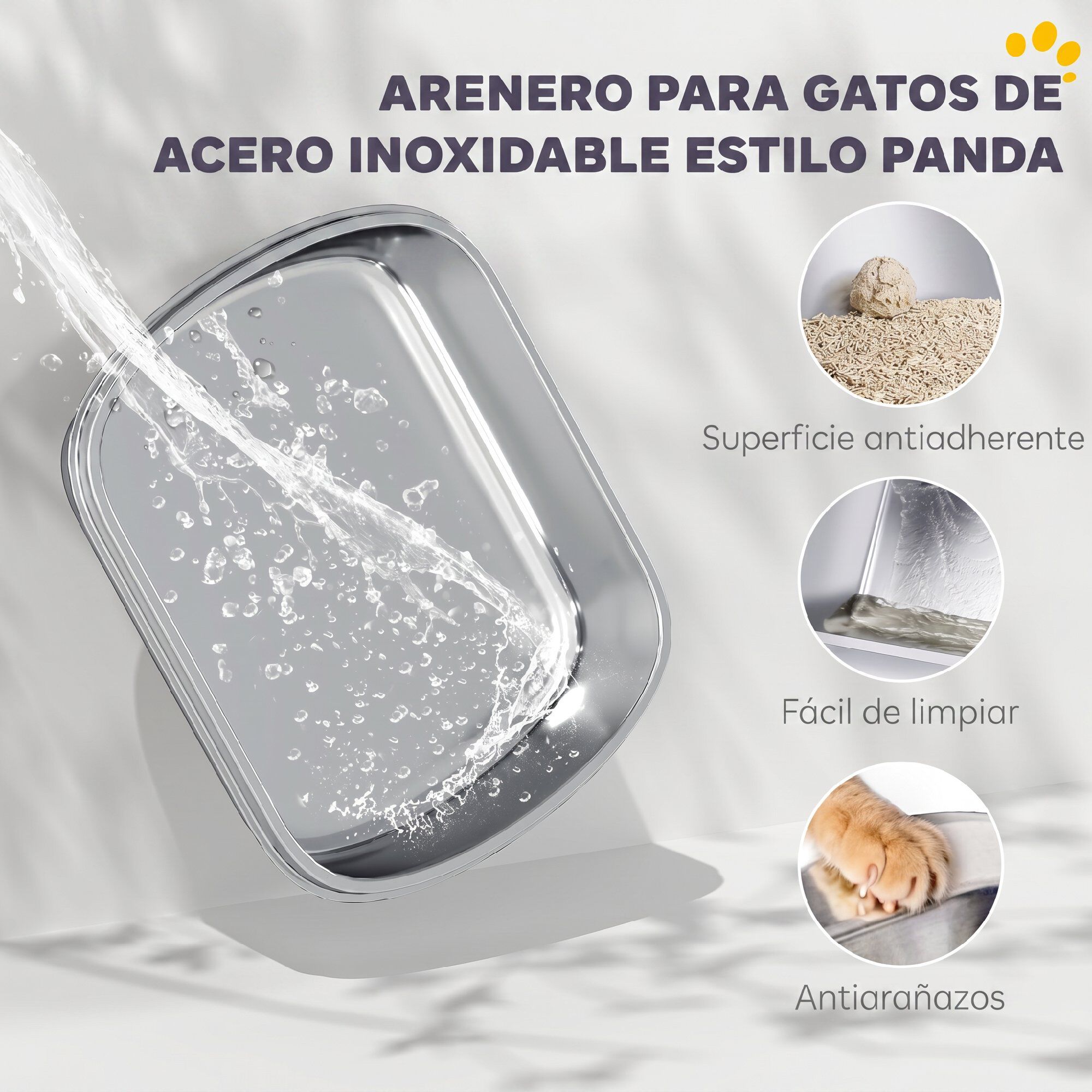 PawHut Arenero para Gato Negro, , large Imagen numero 4