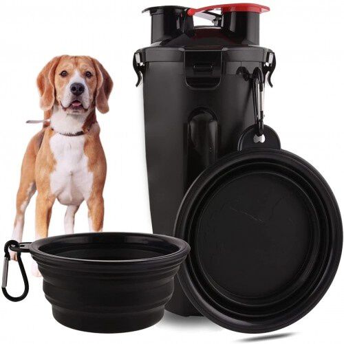 Edipets comedero bebedero port&aacute;til plegable de silicona negro para perros, , large Imagen numero 1