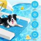 Nobleza - Alfombrilla refrescante para mascotas grandes. Auto refrigerante No tóxico. Ideal para para perros, gatos en verano. 110 * 70 cm, color azul, XL, , large image number null