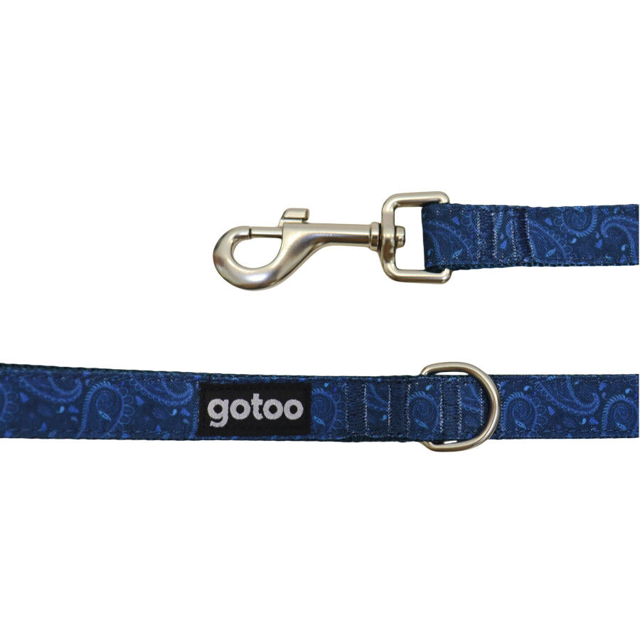 Gotoo Correa estampada cachemira cl&aacute;sica azul para perros, , large Imagen numero 4