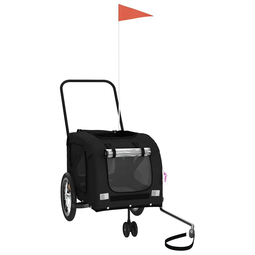 vidaXL Remolque de Bicicleta Mascotas Carrito para Bici Hierro Tela Oxford, , large Imagen numero 3