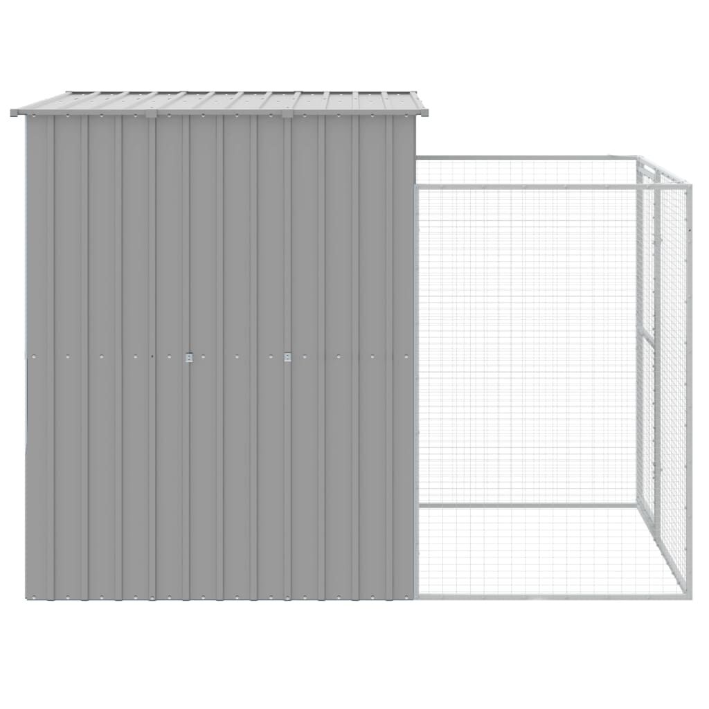 vidaXL Caseta perro corral acero galvanizado gris claro 165x1271x181cm, , large Imagen numero 12