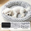Nobleza Cama Redonda para Gatos y Perros Peque&ntilde;os/Medianos (&Oslash; 70 cm) - Coj&iacute;n Donut Antiestr&eacute;s de Felpa Suave con Textura Rosas, Cama Lavable e Antideslizante, Gris, , large indicador imagen numero 4