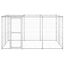 Vidaxl perrera de acero galvanizado plateada para perros, , large indicador imagen numero 4