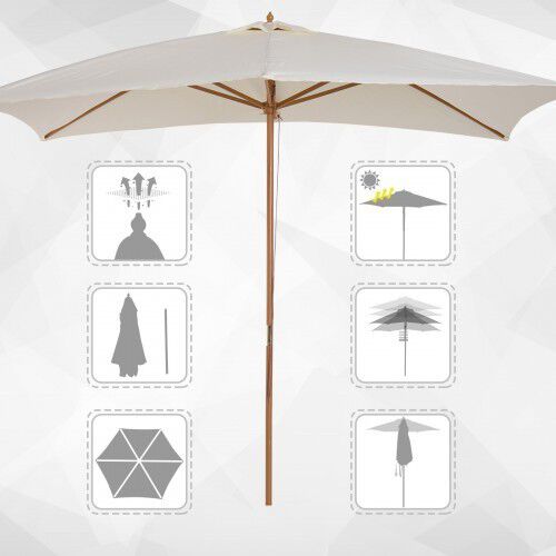Sombrilla parasol Outsunny para jard&iacute;n color Crema, , large Imagen numero 4