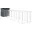 vidaXL Caseta perros con corral acero galvanizado gris 165x251x181 cm, , large indicador imagen numero 22