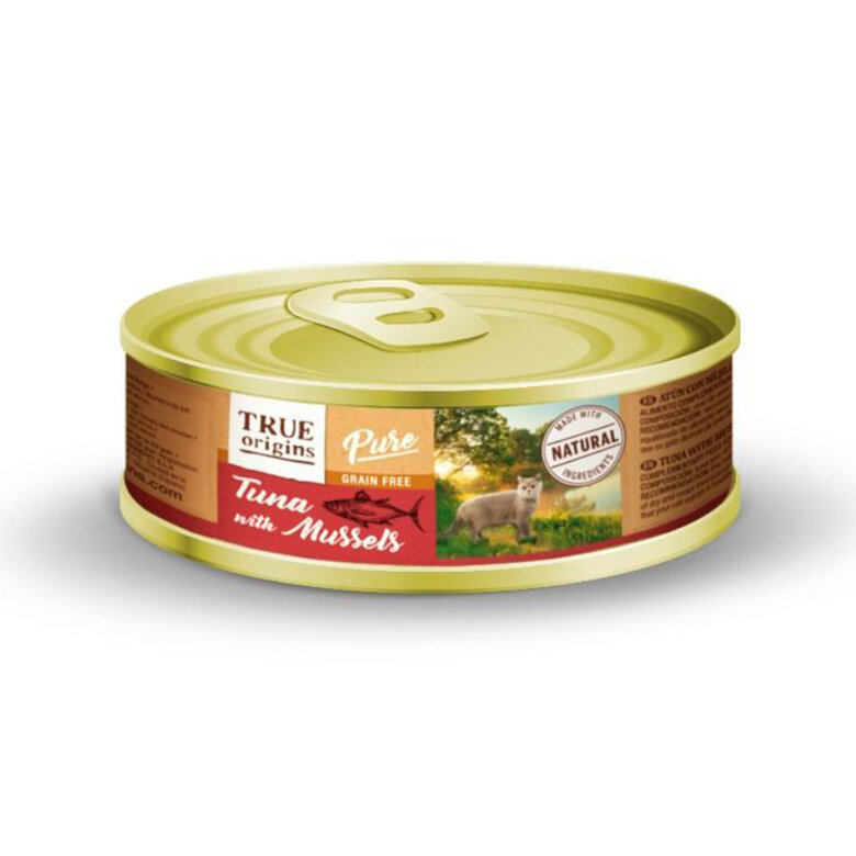 24 latas x 85 g True Origins Pure Adult Atún y Mejillones lata para gatos ¡Pack ahorro!