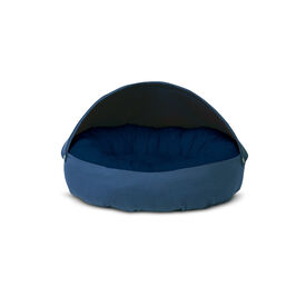 Gauty Cama Redonda Tela de sarga  Azul y azul oscuro para Perros y Gatos