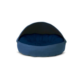 Gauty Cama Redonda Tela de sarga  Azul y azul oscuro para Perros y Gatos