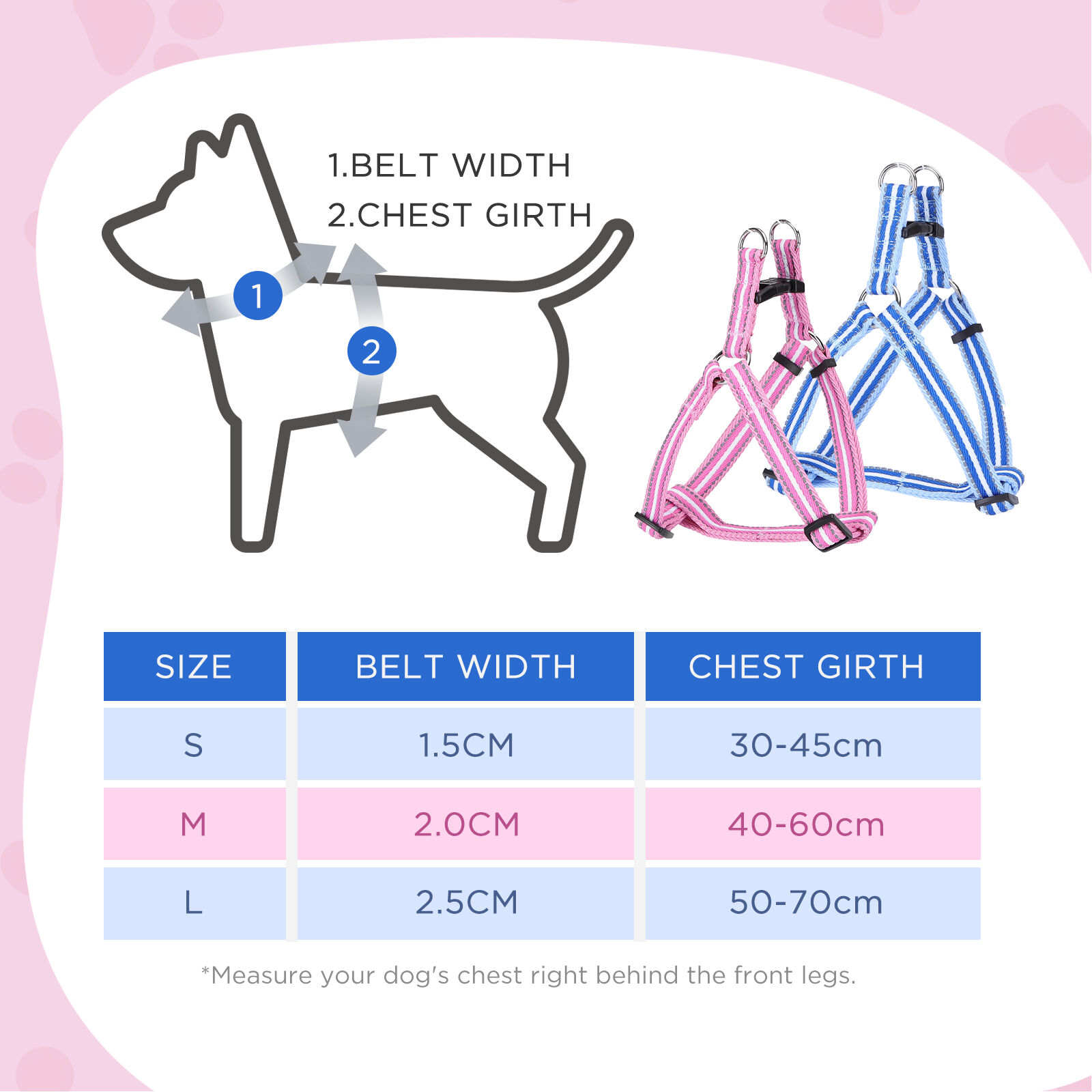 Nobleza - Arn&eacute;s Perro Peque&ntilde;os Arn&eacute;s Antitirones Reflectante C&oacute;modo, Ajustable Muchos Colores & Tama&ntilde;os, para Perros Peque&ntilde;o, Mediano y Grande, Ligero, Resistente, c&oacute;modo y Seguro,Azul M, , large Imagen numero 2