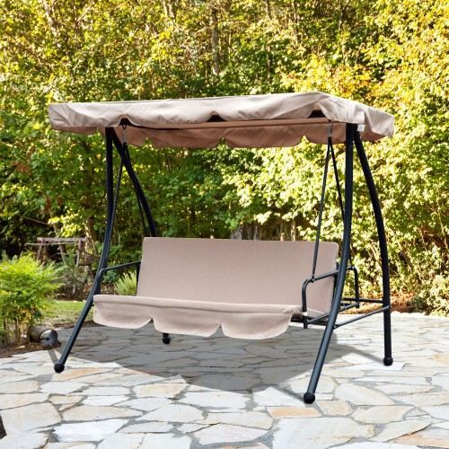 Balanc&iacute;n-cama de 3 plazas Outsunny color Beige, , large Imagen numero 1