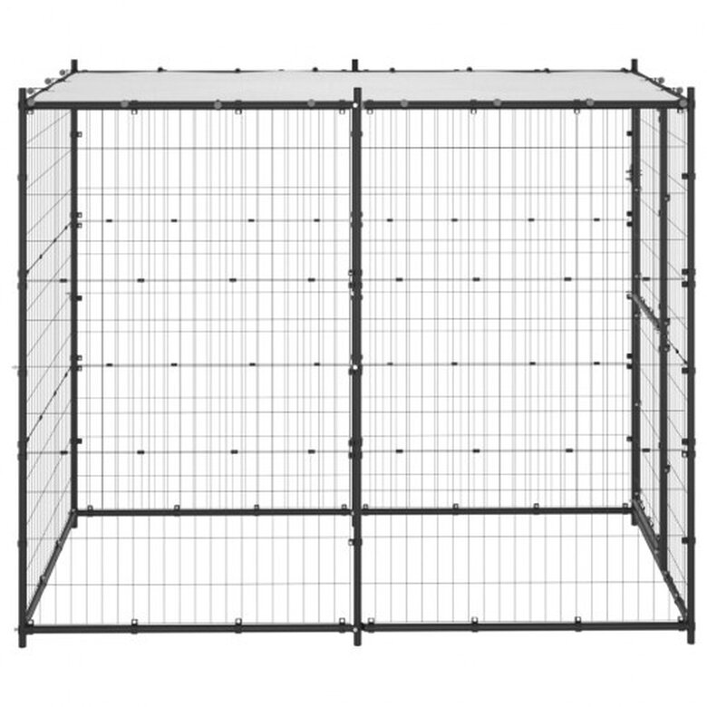Vidaxl jaula con malla alrededor negra para mascotas, , large image number null