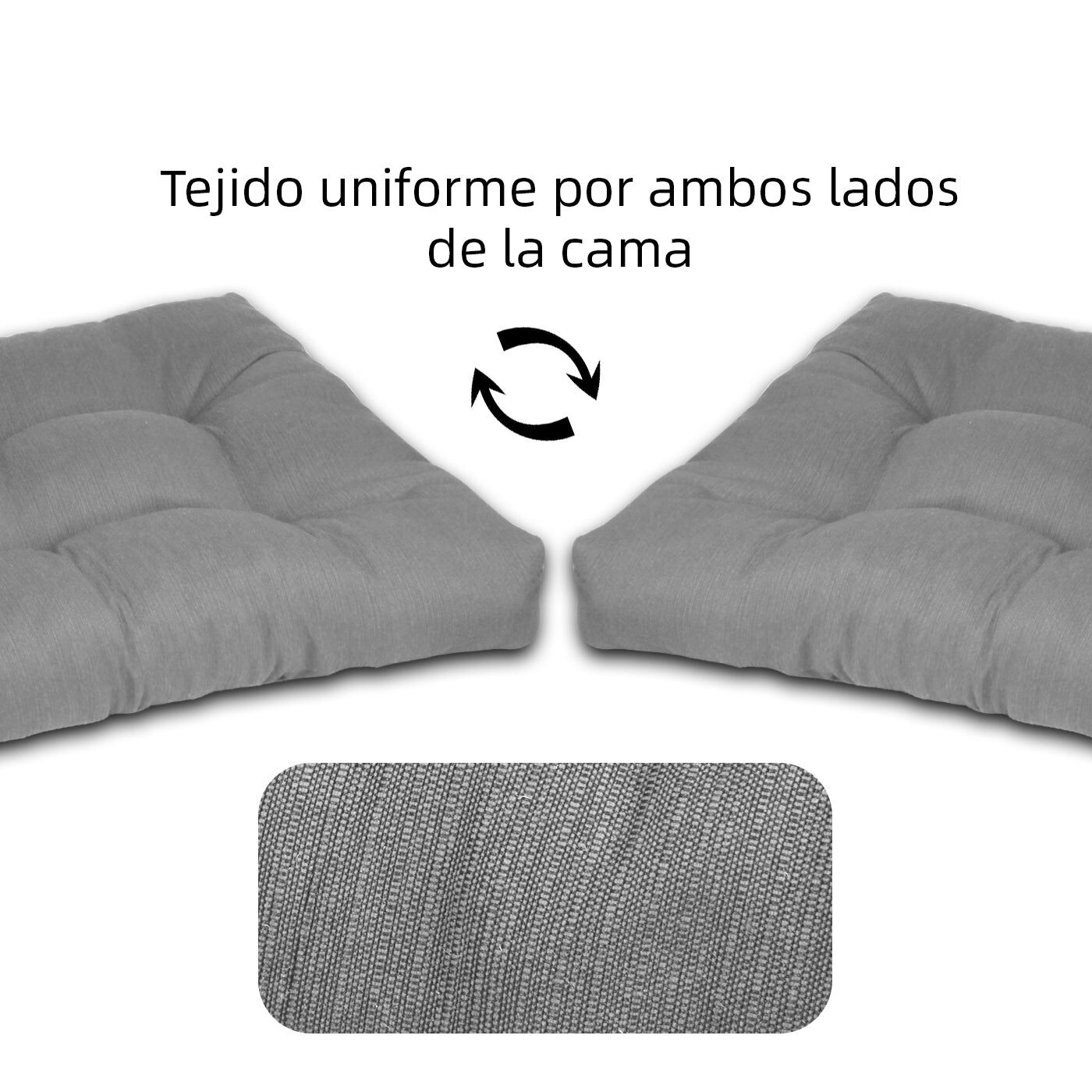 HOME MERCURY- Cama de Mascota, Colch&oacute;n para Perro, Colchoneta Reversible Estampada Relleno de Espuma para Interior y Exterior. (Small, Gris), , large Imagen numero 2