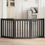 vidaXL Puerta para perros plegable 3 paneles madera álamo negra 150 cm, , large indicador imagen numero 2