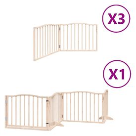 vidaXL Puerta para perros plegable 10 paneles madera de &aacute;lamo 800 cm