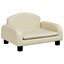 vidaXL Cama para perros de cuero sintético crema 50x40x30 cm, , large indicador imagen numero 1