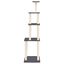 vidaXL Rascador para gatos con postes de sisal gris oscuro 183 cm, , large indicador imagen numero 3