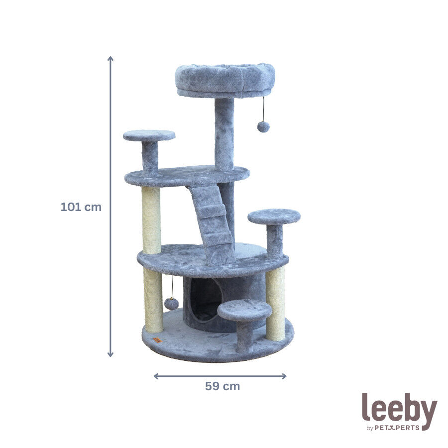 Leeby Esperanza torre rascador multiplataforma con cama nido y juguete para gatos thumbnail