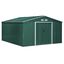 Outsunny Caseta de Jardín de Exterior Cobertizo de Jardín 12,4 m² 340x386x200 cm con 2 Puertas Corredizas Base Refuerzo (Suelo NO Incluido) para Patio Terraza Verde, , large indicador imagen numero 1