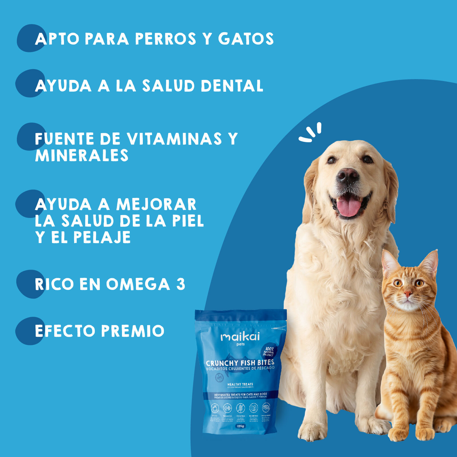 MAIKAI Chuches de Pescado para Gatos y Perros - (125g) - Chuches Naturales - Snacks Saludables de Pescado Deshidratado - Golosinas Dieta Barf - Premios para Perros y Gatos, , large Imagen numero 4