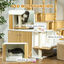 PawHut Mueble Arenero Roble y Blanco, , large indicador imagen numero 4