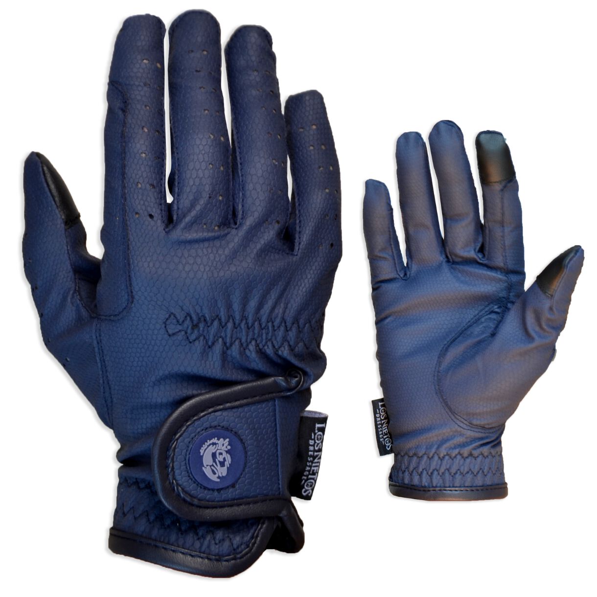 Guarnicioneria Los Nietos Guantes De Equitación Serino Color Azul Equipamiento Para El Caballo