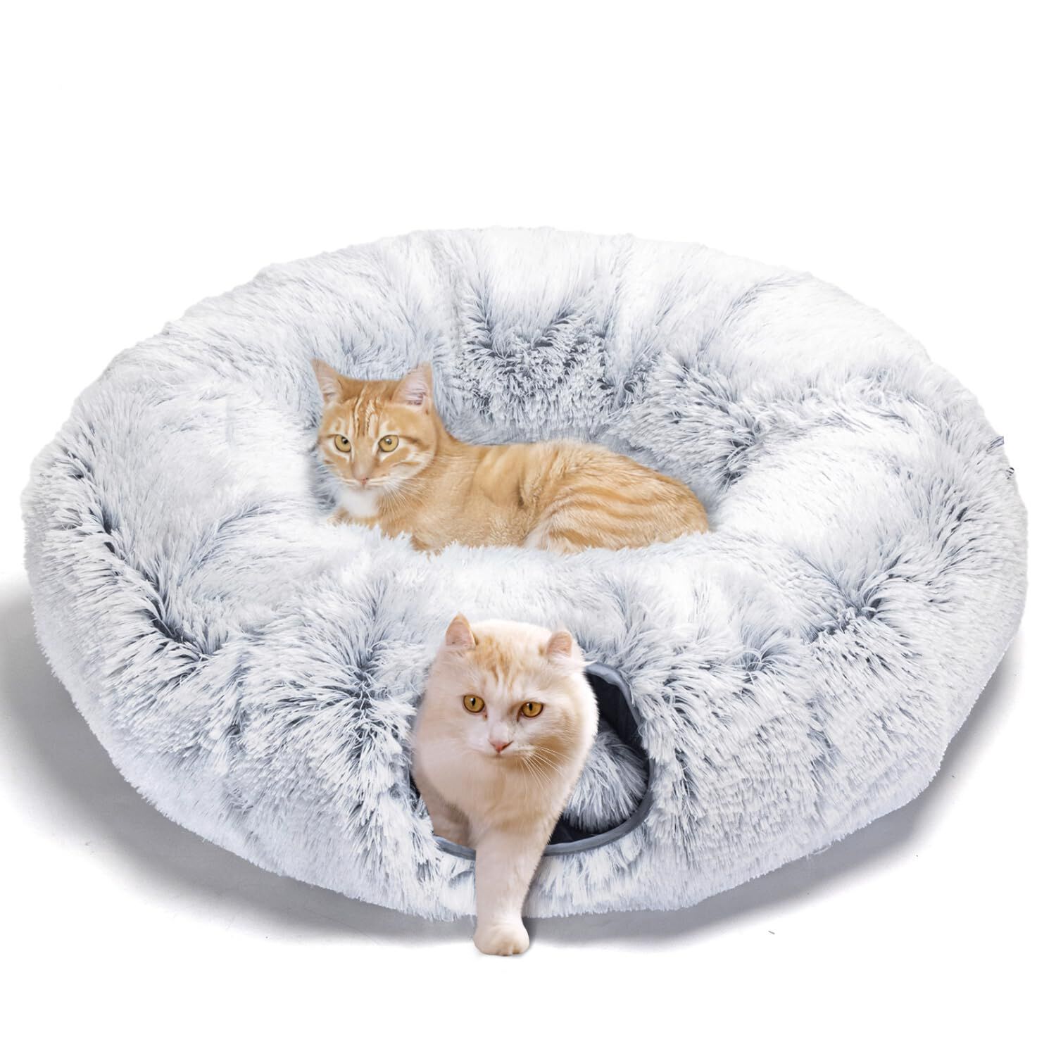 Nobleza Túnel de Peluche 2 en 1 con Cojín Extraíble para Gatos