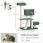 PawHut &Aacute;rbol Rascador para Gatos Altura 114 cm Torre para Gatos con 2 Camas Cueva Hamaca Plataforma Escalera Bolas Colgantes y Postes de Sisal 70x50x114 cm Verde, , large indicador imagen numero 3