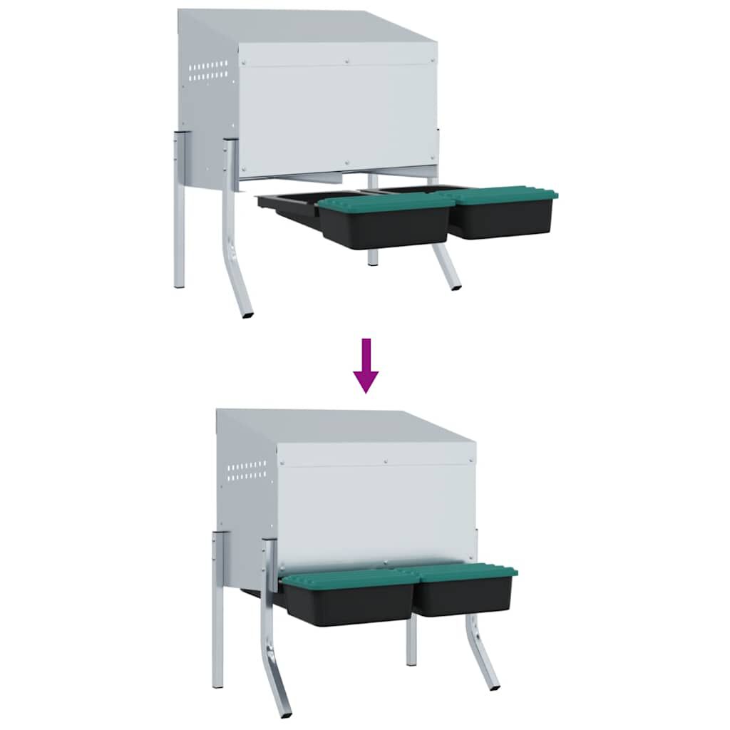 vidaXL Nido para gallinas de acero galvanizado thumbnail