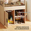PawHut Jaula para Hámster con Espacio de Almacenaje Casa para Hámster con Paneles Acrílicos Visibles Estante Ajustable para Jerbo 60x40x82,5 cm Natural, , large indicador imagen numero 5