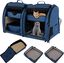 COSTWAY Transport&iacute;n de Doble Compartimento Perro Gato, Bolsa de Transporte Port&aacute;til 3 en 1 con 2 Hamacas Desmontables, Jaula Suave para Mascotas con Bolsa de Transporte 100 x 58 x 61cm (Azul), , large indicador imagen numero 1