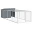 vidaXL Caseta perros con corral acero galvanizado gris 197x194x110 cm, , large indicador imagen numero 9