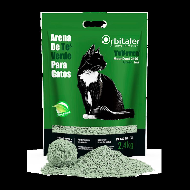 Yupiter® MoonDust 2400 Green Tea arena aglomerante de té verde para gatos thumbnail