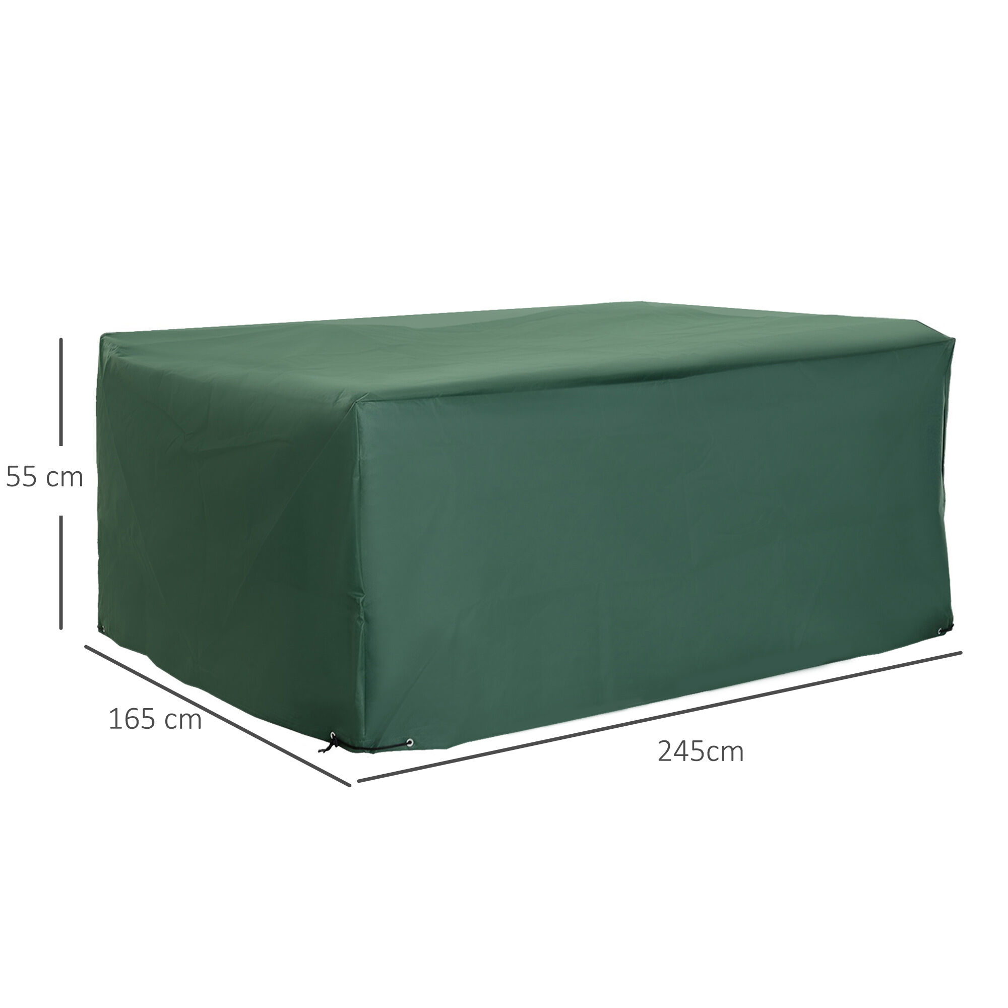Outsunny Funda para Muebles de Jard&iacute;n 245x165x55 cm Cubierta de Protecci&oacute;n de Exterior con Ojales de Aluminio y Tela Oxford Impermeable para Terraza Patio Balc&oacute;n Verde, , large Imagen numero 3