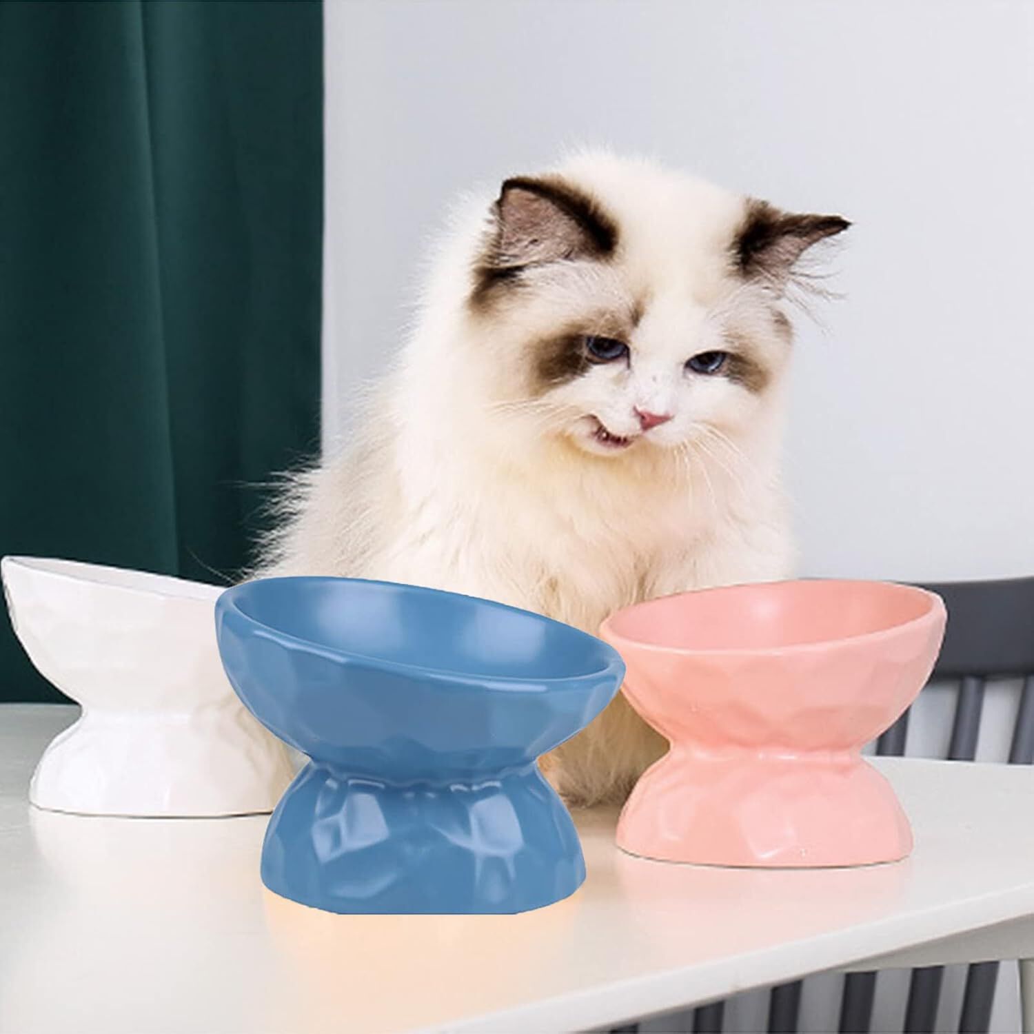 Taz&oacute;n de Cer&aacute;mica Inclinada con Dise&ntilde;o Ondulado 200ml, , large Imagen numero 4