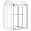 Outsunny Invernadero de Exterior Vivero Casero con Puerta Enrollable Cubierta de PE y Marco de Metal para Cultivos Plantas Tomates Terraza Patio 100x80x150 cm Transparente Blanco, , large indicador imagen numero 1