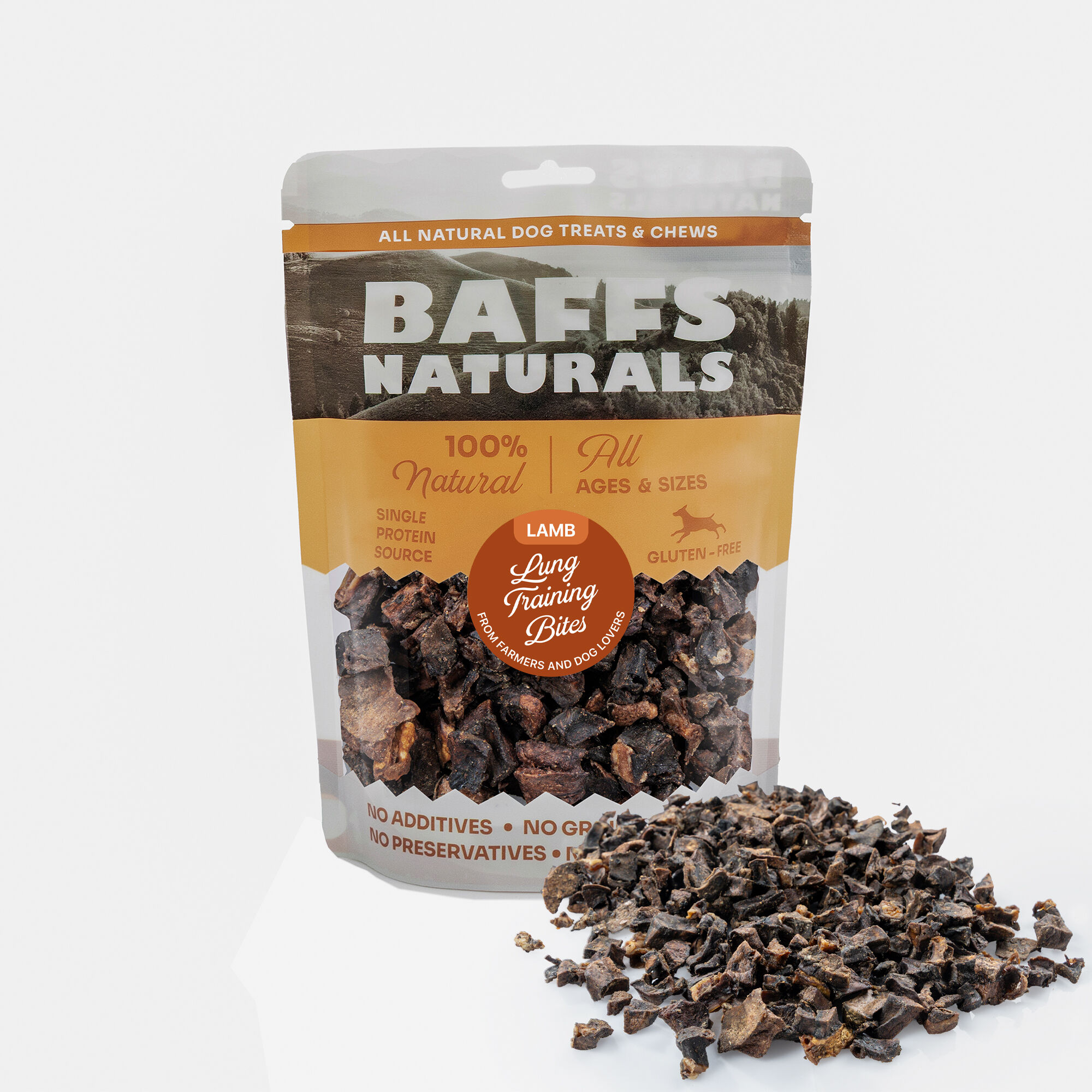 BAFFS Naturals Pulm&oacute;n de Cordero - Snacks Naturales de Entrenamiento para Perros, , large Imagen numero 1