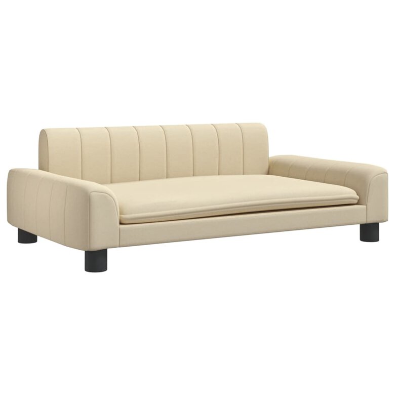 vidaXL Cama para perros de tela crema 70x45x30 cm