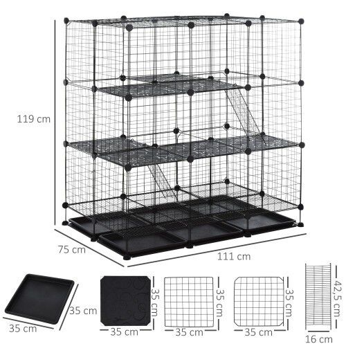 Jaula DIY PawHut para animales pequeños color Negro thumbnail