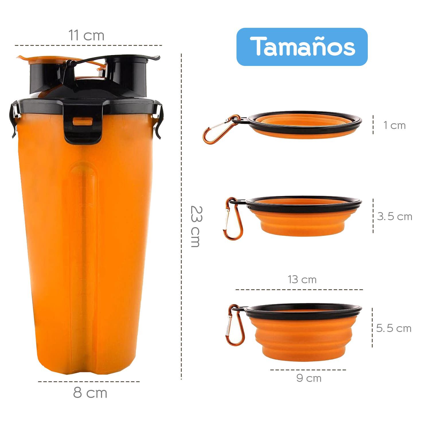 Edipets bebedero portátil con comedero plegable silicona para perros thumbnail