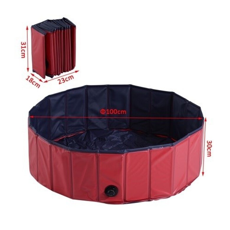 Pawhut piscina plegable de pwc rojo para mascotas, , large image number null