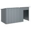 vidaXL Caseta perros con tejado acero galvanizado gris 196x91x110 cm, , large indicador imagen numero 2
