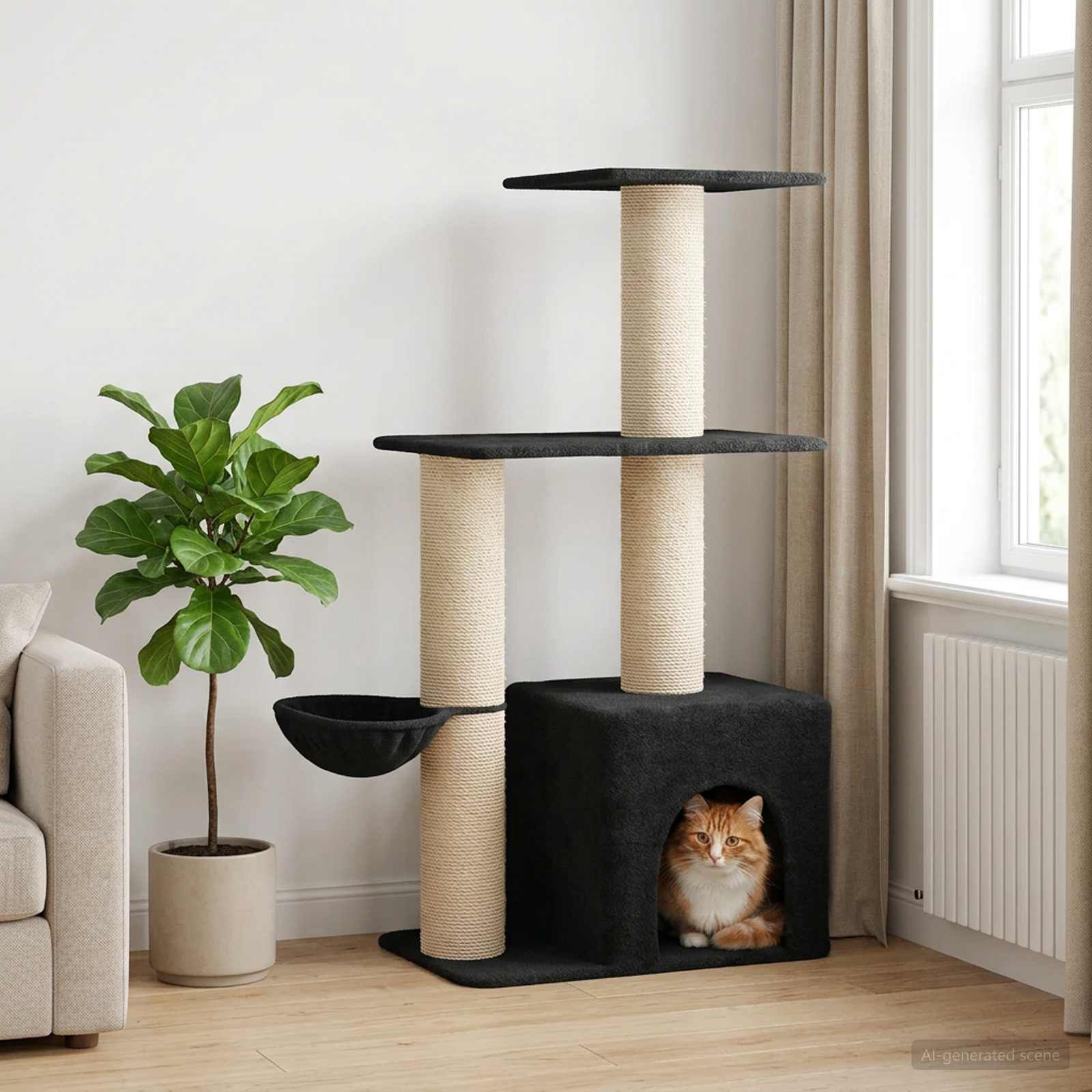 vidaXL &Aacute;rbol para gatos con postes de sisal &Aacute;rbol rascador Torre Gatos Juego, , large Imagen numero 2