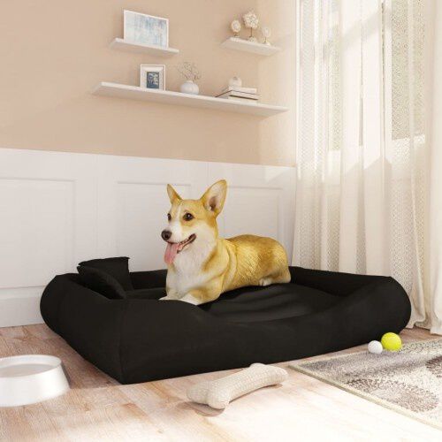 Vidaxl cama rectangular acolchada negro para mascotas, , large Imagen numero 4