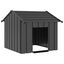 vidaXL Caseta para perros con techo acero galvanizado 83x130x85 cm, , large indicador imagen numero 6