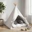 vidaXL Tienda de campa&ntilde;a para mascotas con coj&iacute;n Blanco Poli&eacute;ster Teepee gatos, , large indicador imagen numero 12