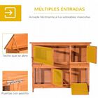 PawHut conejera de madera exterior para conejos, , large image number null